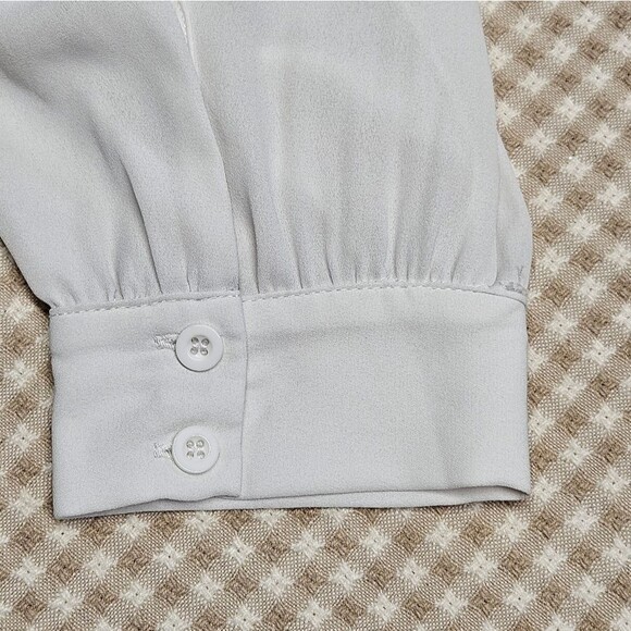 Adrianna Papell Striped Button Front Long Sleeve Preppy Knit Sweater Vest Blouse - Picture 6 of 15